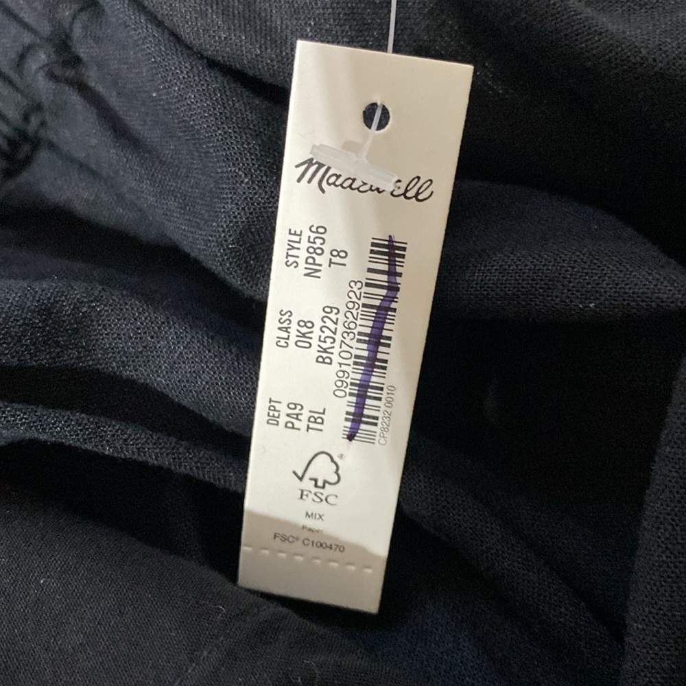 Madewell The Easy Linen Pull-On Pants NWT Size 8 Tall - Picture 8 of 10